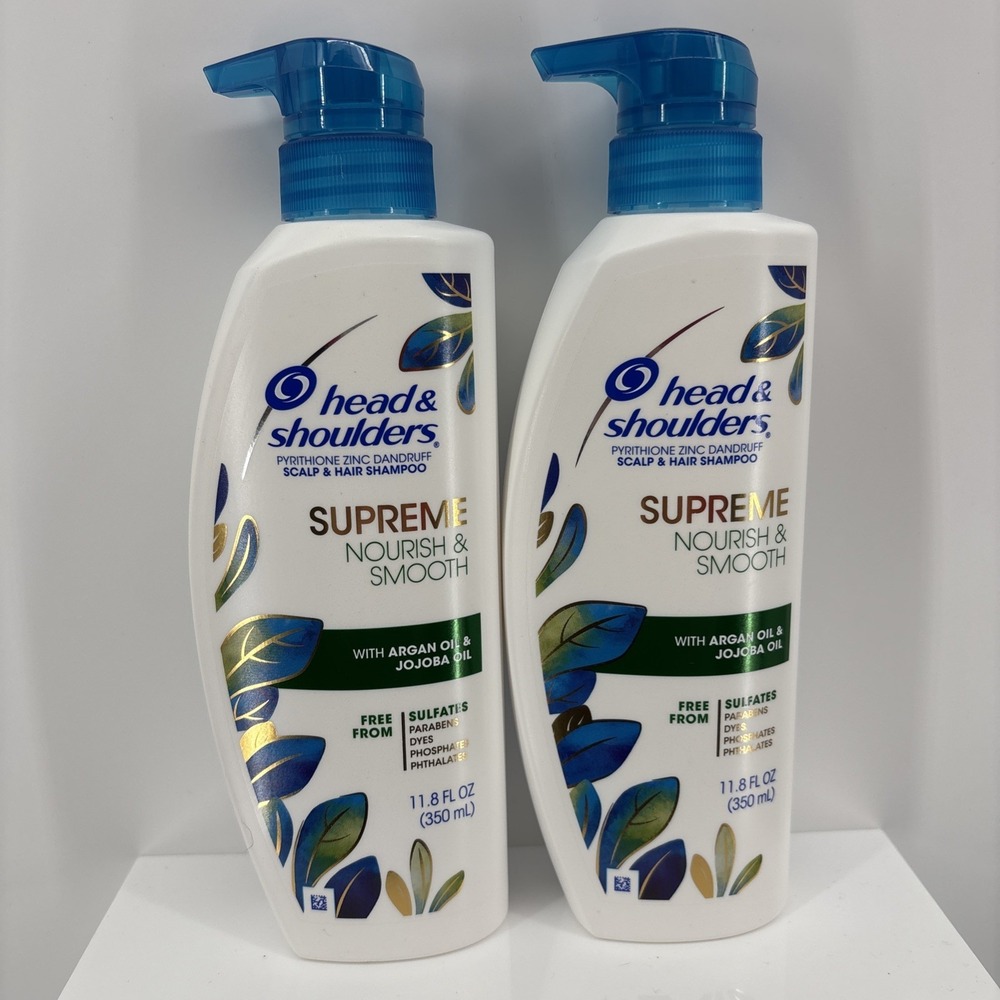 Head & Shoulders Supreme Nourish & Smooth Shampoo Argan Oil Jojoba Lot Of 2 New